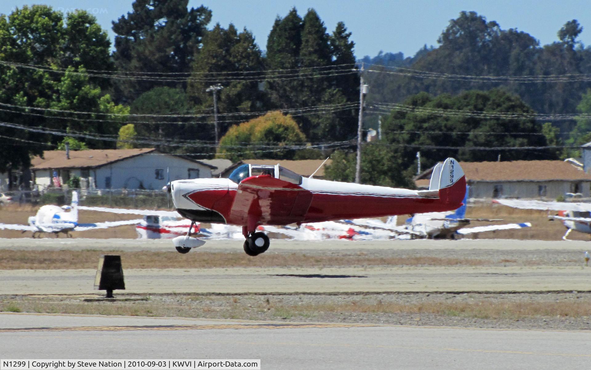 N1299, 1947 Erco 415E Ercoupe C/N 4590, 1947 Ercoupe 415-E landing at 2010 Watsonville Fly-In