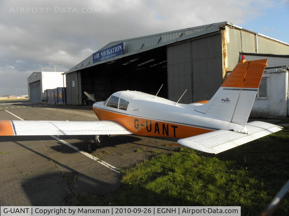 G-UANT, 1973 Piper PA-28-140 Cherokee Cruiser C/N 28-7325568, Outside hangars at BLK