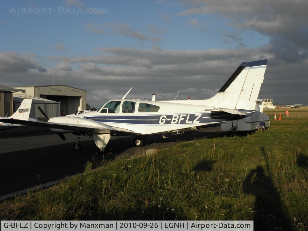 G-BFLZ, 1962 Beech 95-A55 Baron C/N TC-220, This Baron outside hangars at BLK