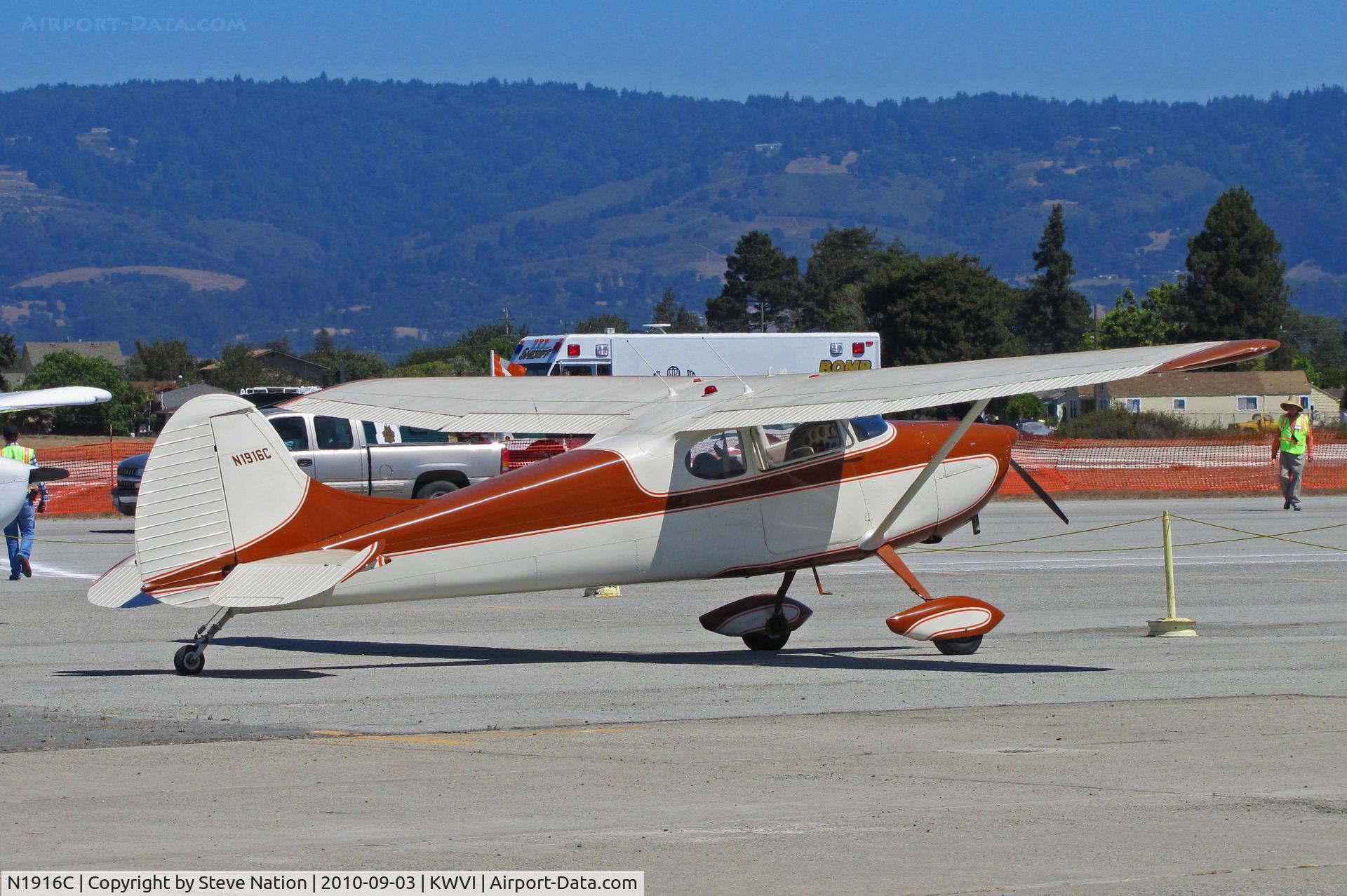 N1916C, 1953 Cessna 170B C/N 26061, KRHV-based 1953 Cessna 170B arriving at 2010 Watsonville Fly-In