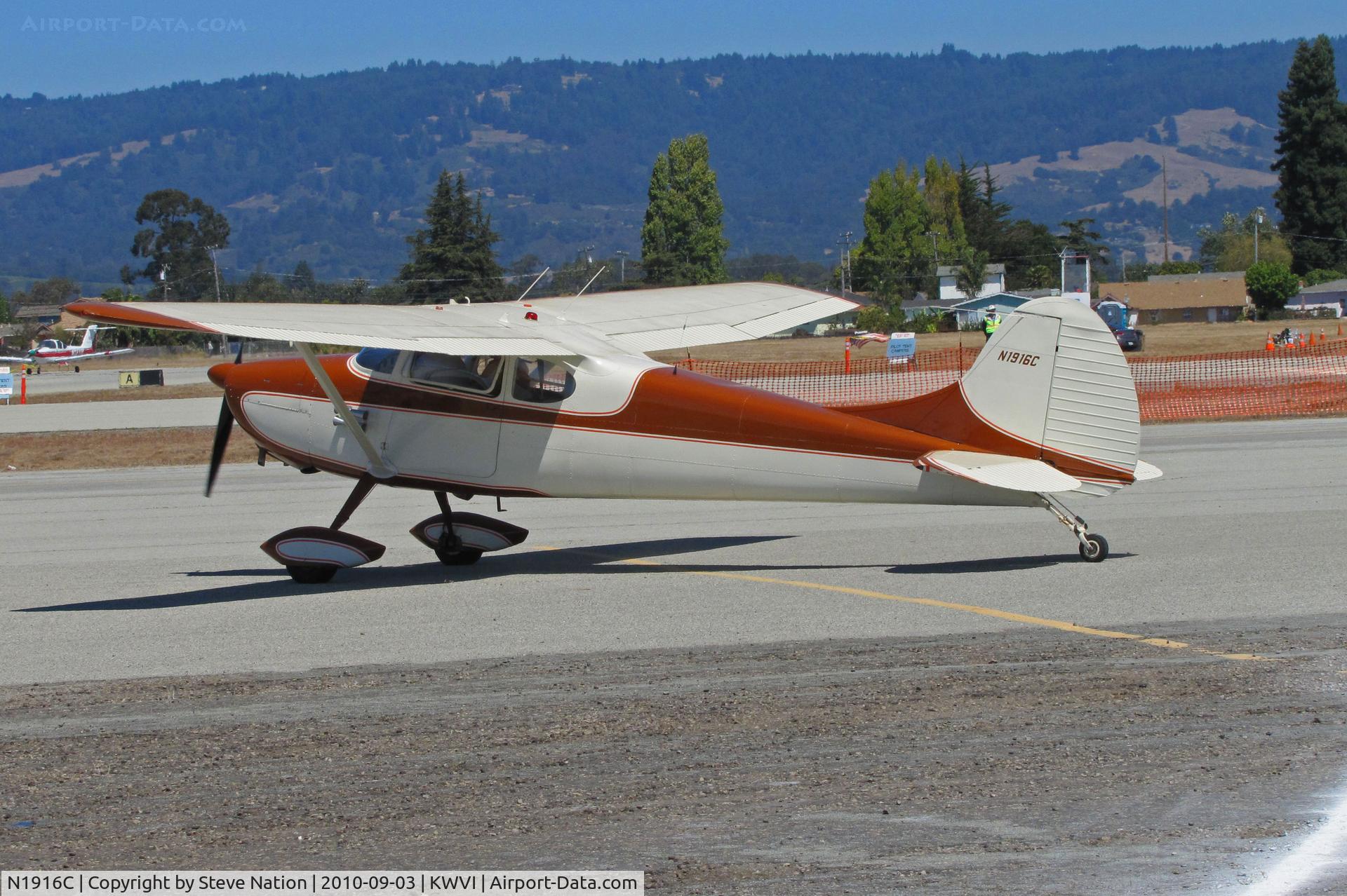 N1916C, 1953 Cessna 170B C/N 26061, KRHV-based 1953 Cessna 170B taxiing out for local flight at 2010 Watsonville Fly-In