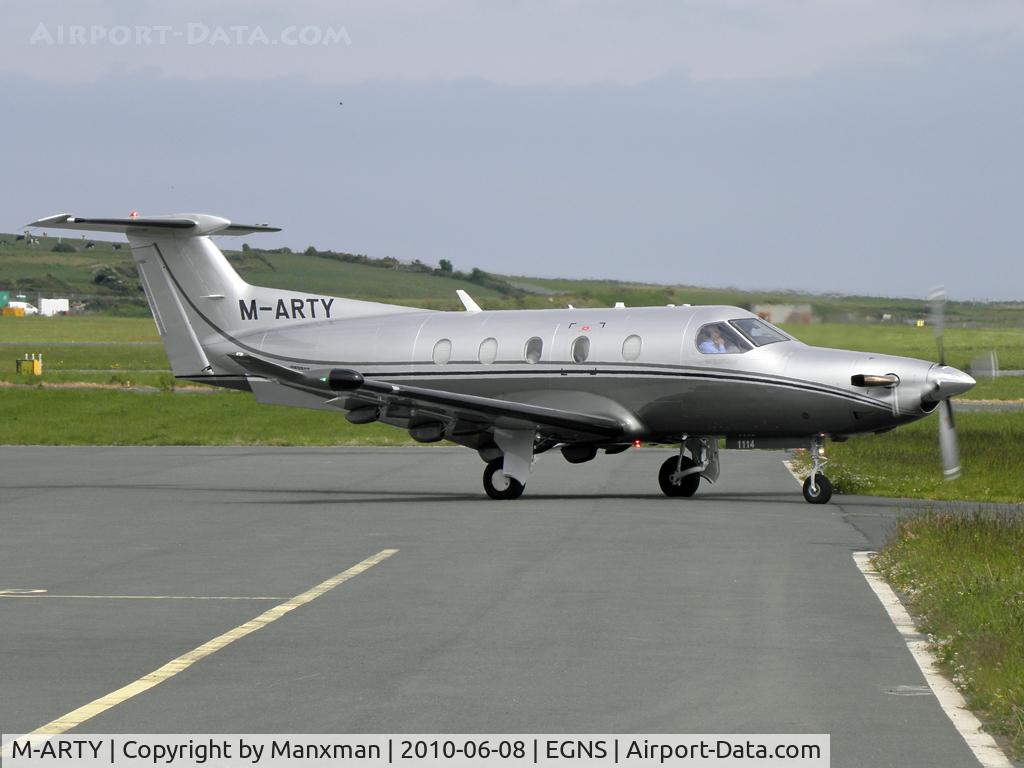 M-ARTY, 2009 Pilatus PC-12/47E C/N 1114, On its First visit to the IOM I think