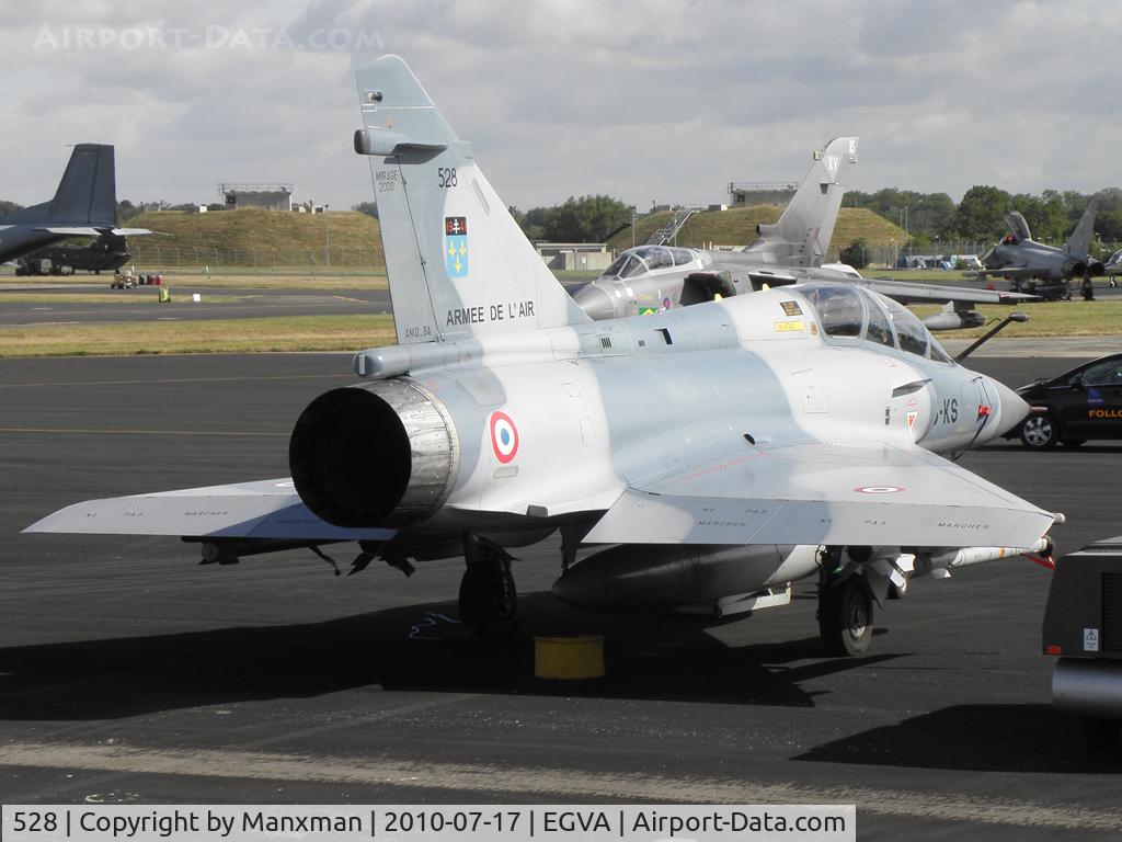 528, Dassault Mirage 2000B C/N 416, On the flying line up at RIAT. Taken from the photobus tour.