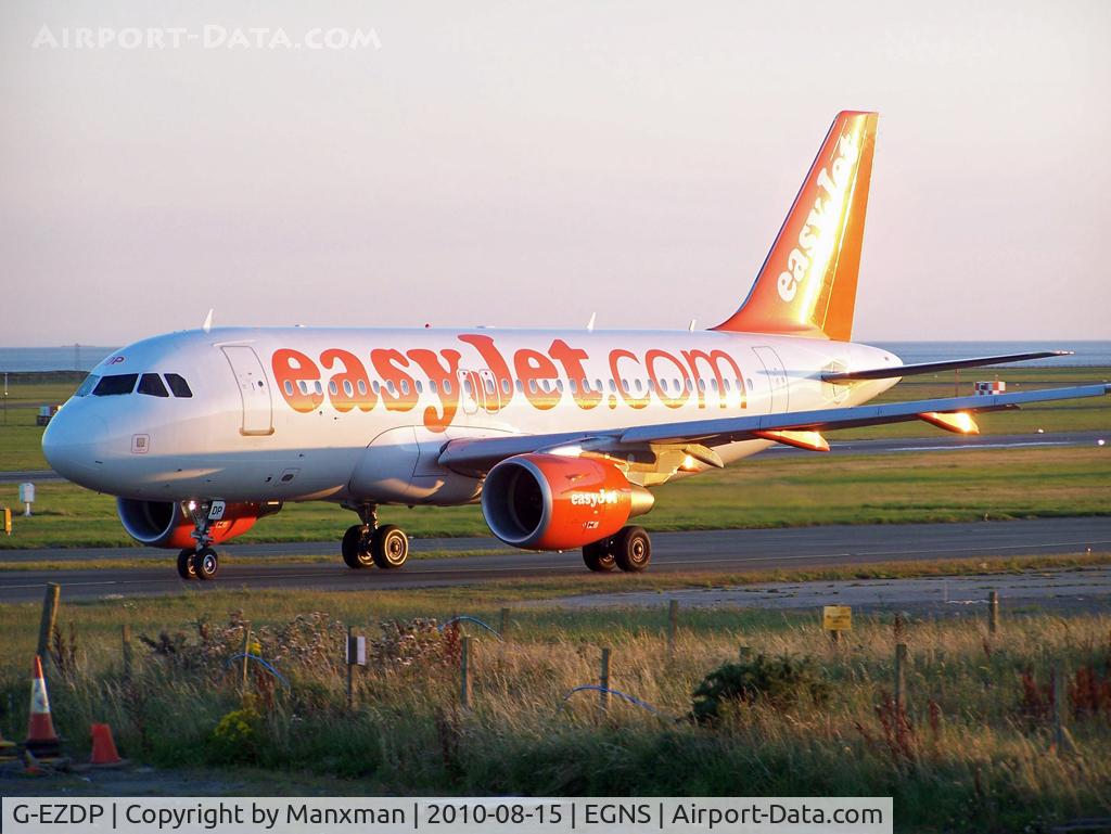 G-EZDP, 2008 Airbus A319-111 C/N 3675, Taxiing out in the evening light