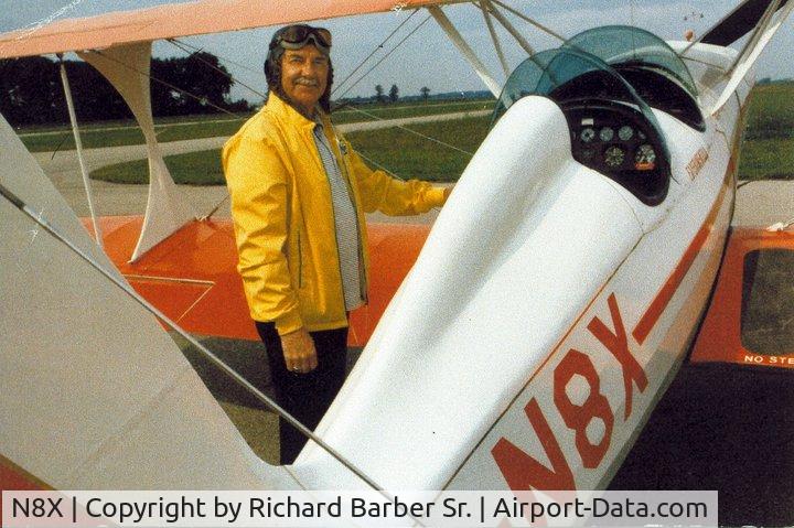 N8X, 1973 Stolp SA-300 Starduster Too C/N 1 (N8X), I am the grandson of Carroll S. Thorne. He was the original builder and owner of N8X. N8X was like part of our family and photos of it are displayed proudly in our home. Any info on this plane would be appreciated.