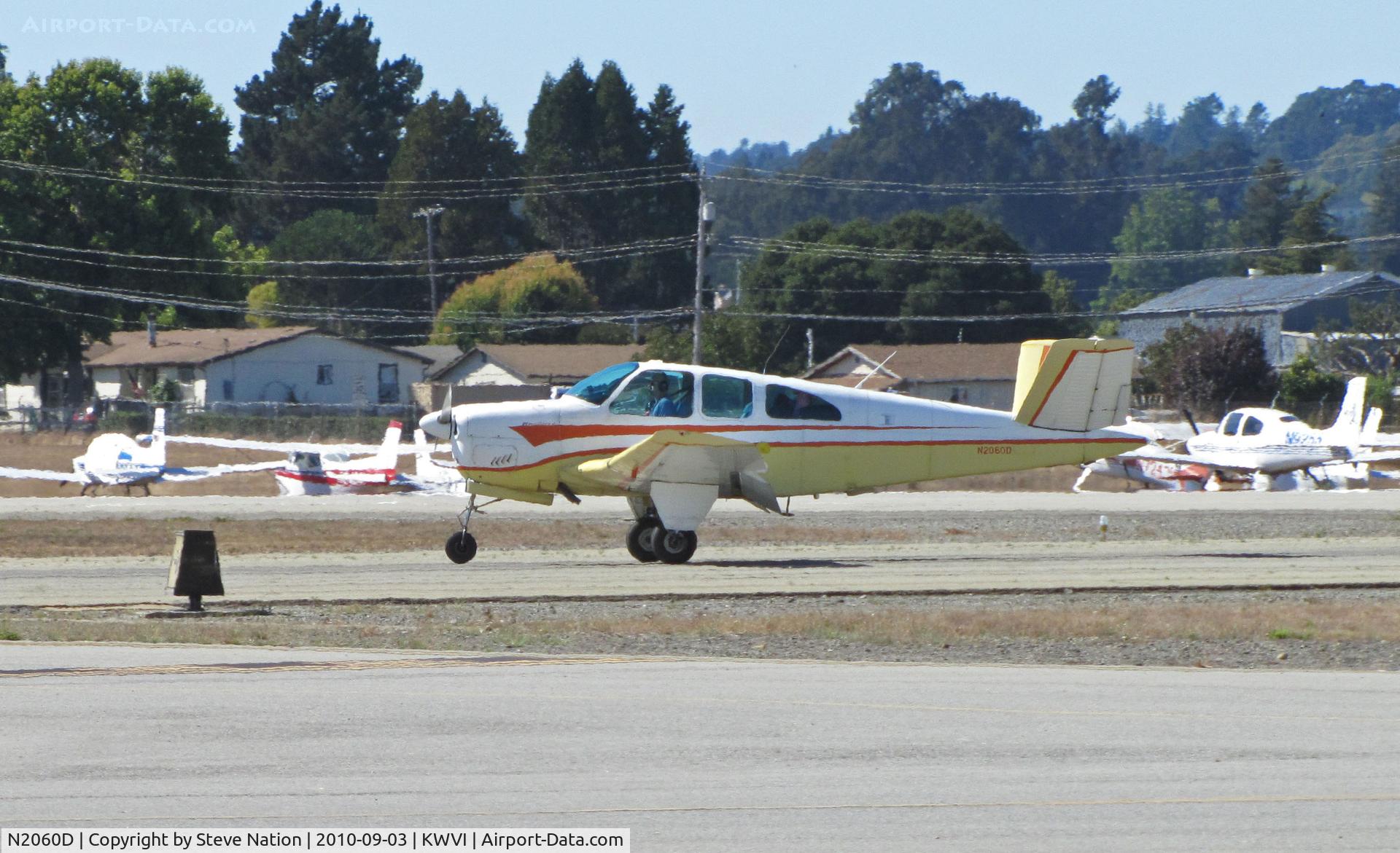 N2060D, 1953 Beech D35 C/N D-3402, 1953 Beech D35 rolling out on arrival @ 2010 Watsonville Fly-in