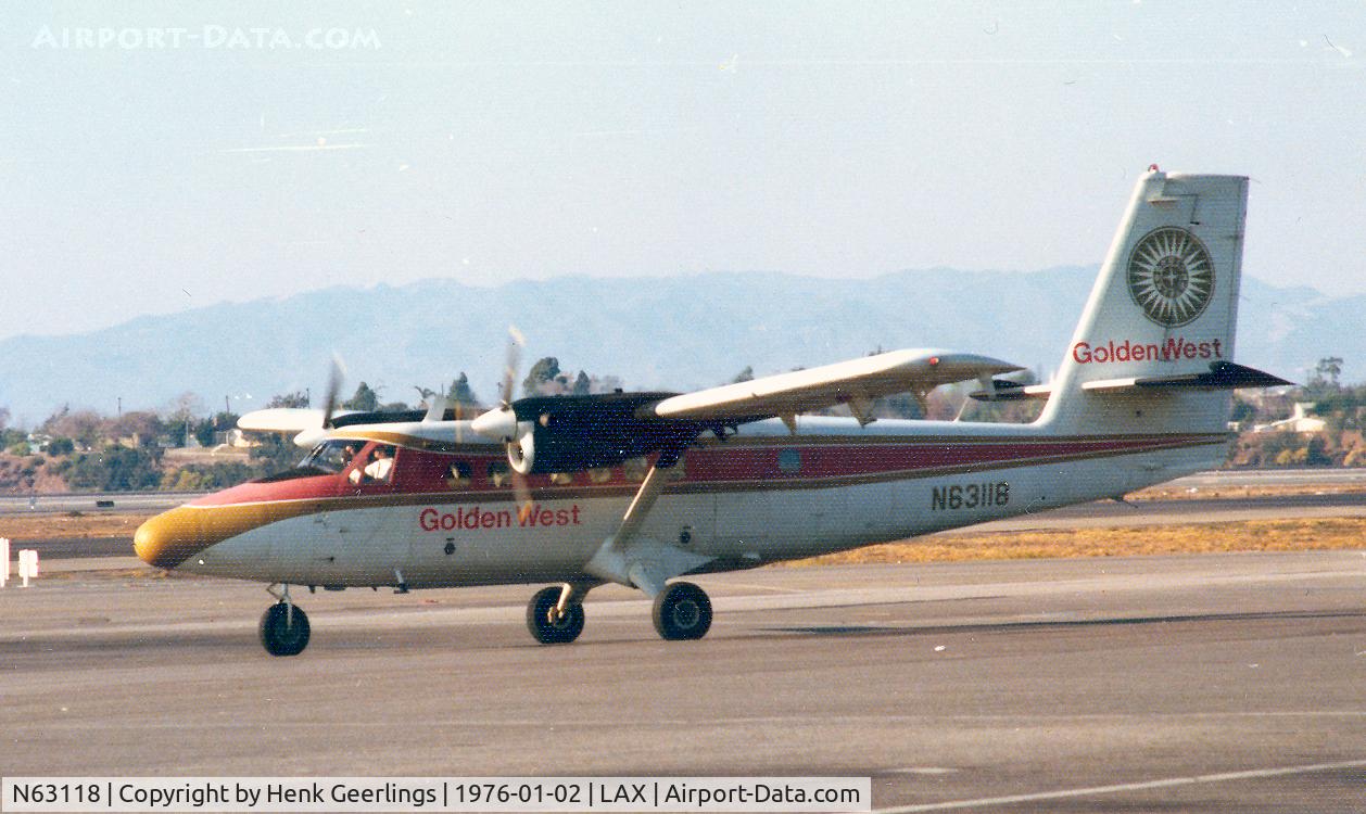 N63118, 1968 De Havilland Canada DHC-6-200 Twin Otter C/N 118, Golden Wesr Airlines