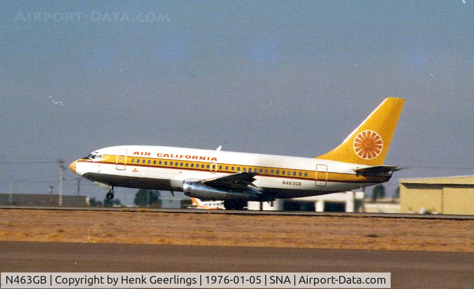 N463GB, 1968 Boeing 737-293 C/N 19308, Orange County Airport , CA Jan '76