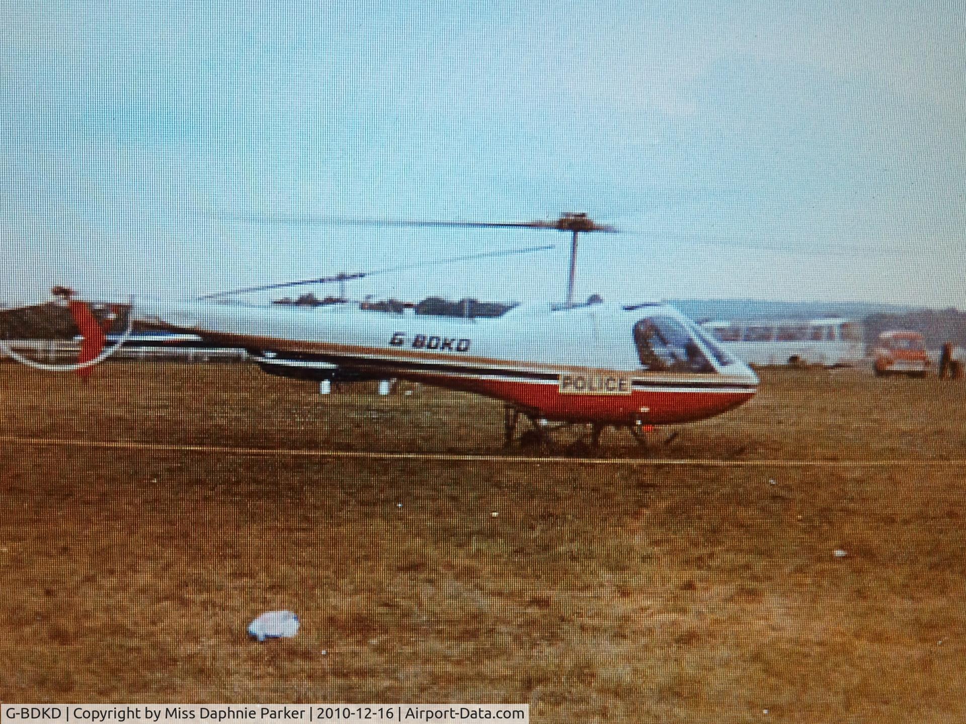 G-BDKD, 1975 Enstrom F-28A C/N 319, Photo taken at Epsom Racecourse (Derby) mid 70's