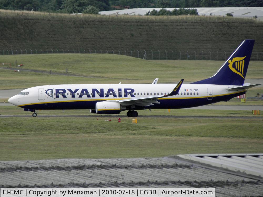 EI-EMC, 2010 Boeing 737-8AS C/N 38510, Ryanair EI-EMC departs BHX