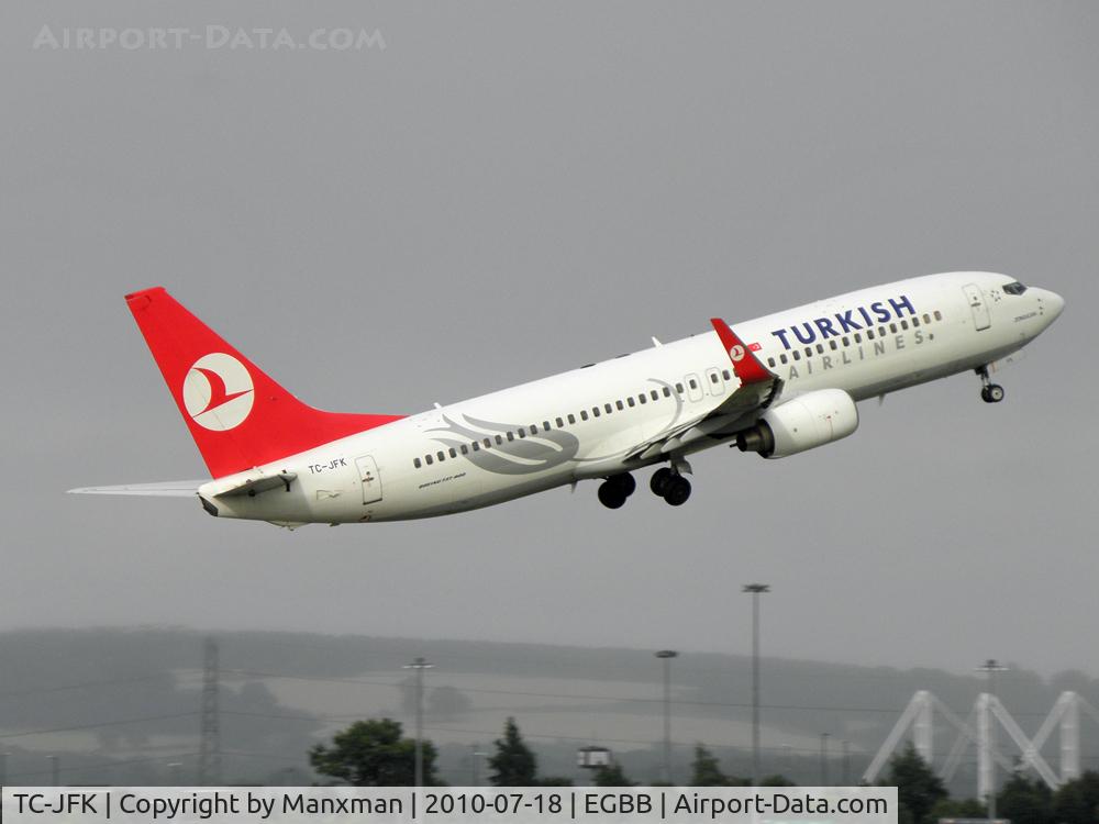 TC-JFK, 1999 Boeing 737-8F2 C/N 29773, Turkish B737-800 departs BHX for Istanbul