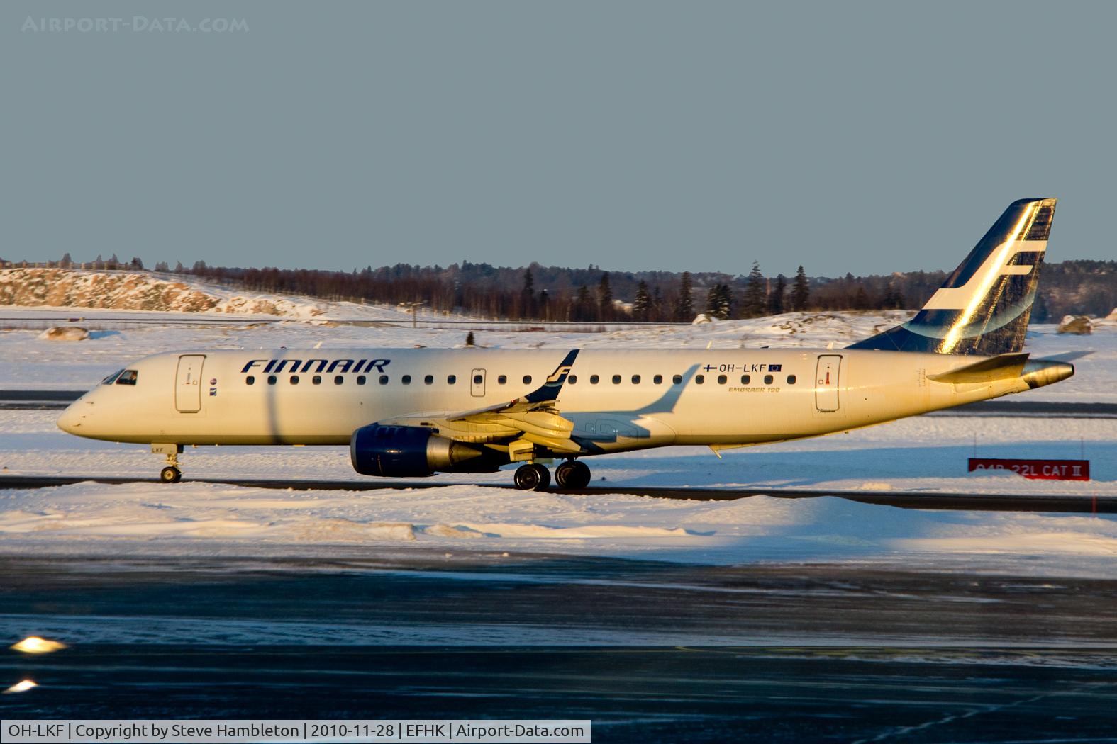 OH-LKF, 2007 Embraer 190LR (ERJ-190-100LR) C/N 19000066, Taken in the early morning light from inside Terminal 2