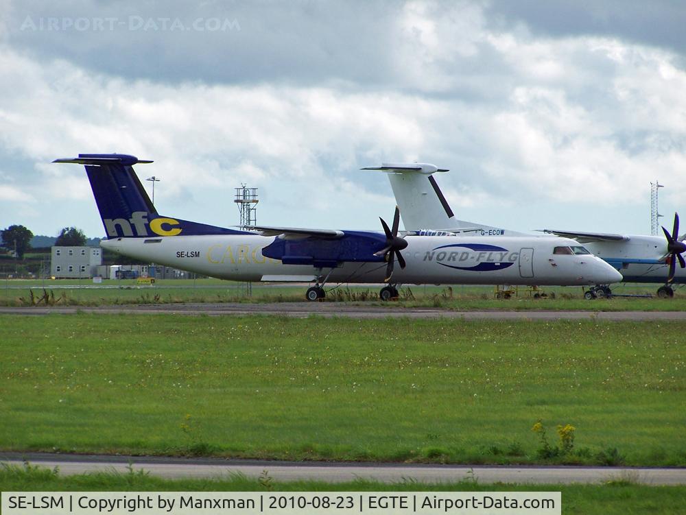 SE-LSM, 1999 De Havilland Canada DHC-8-402Q Dash 8 C/N 4008, This Dash 8 Q-400 on the North-side of Exeter