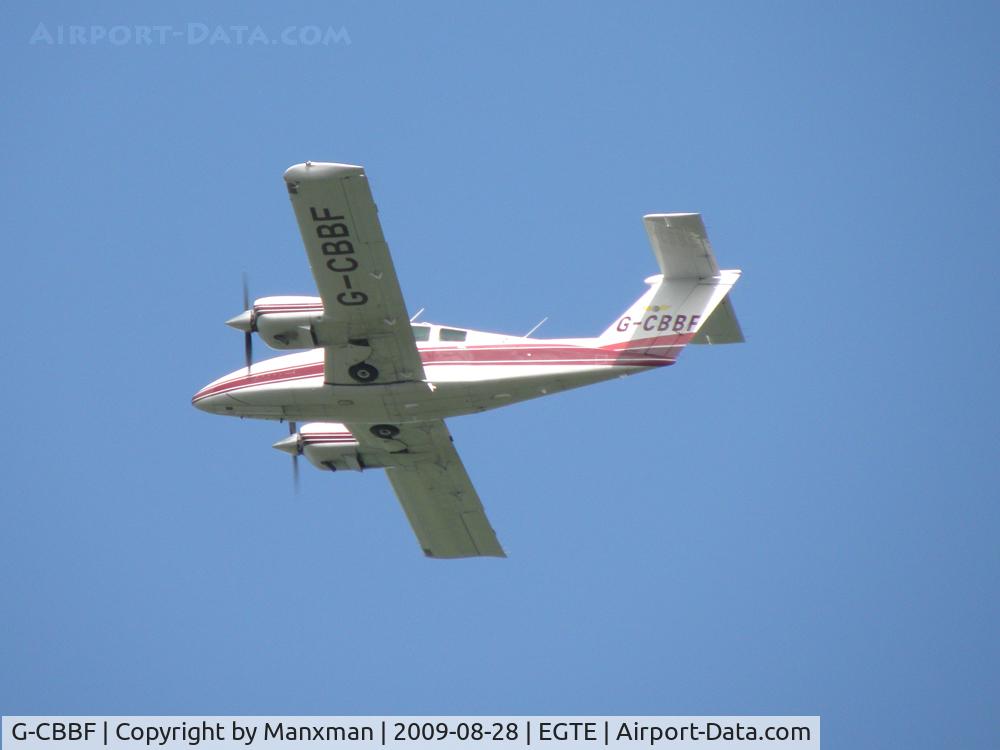 G-CBBF, 1980 Beech 76 Duchess C/N ME-352, Climbing out of Exeter
