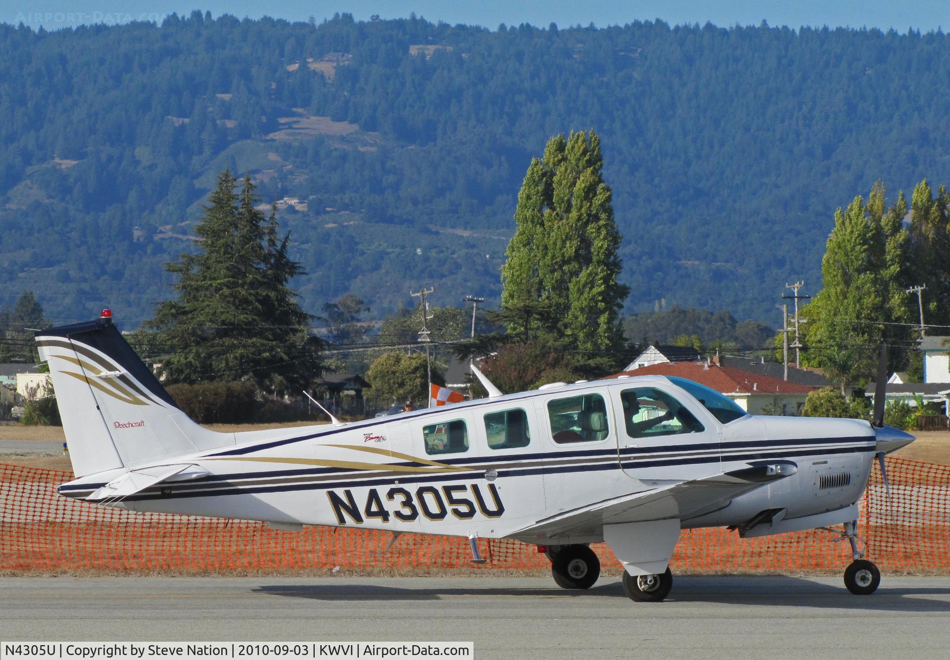 N4305U, 2000 Raytheon Aircraft Company A36 Bonanza C/N E-3305, Santa Clara County-based 2000 Raytheon A36 Bonanza taxiing @ 2010 Watsonville Fly-in