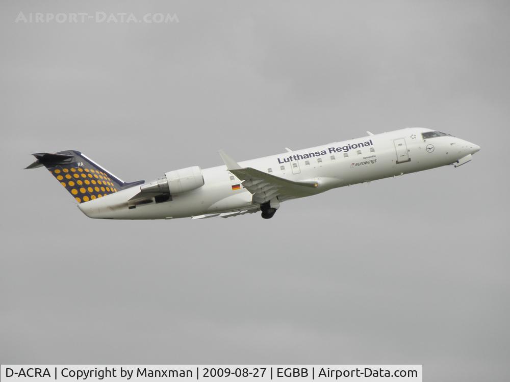 D-ACRA, Canadair CRJ-200ER (CL-600-2B19) C/N 7567, Climbing out of Birmingham