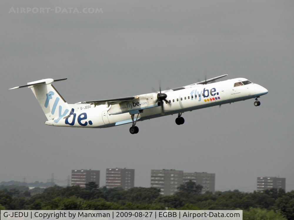 G-JEDU, 2004 De Havilland Canada DHC-8-402Q Dash 8 C/N 4089, Flybe Dash 8 Q-400 G-JEDU leaves BHX