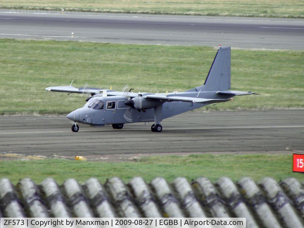 ZF573, Britten-Norman Islander CC.2A C/N 2034, Army Air Corps Islander ZF573 arrives at BHX
