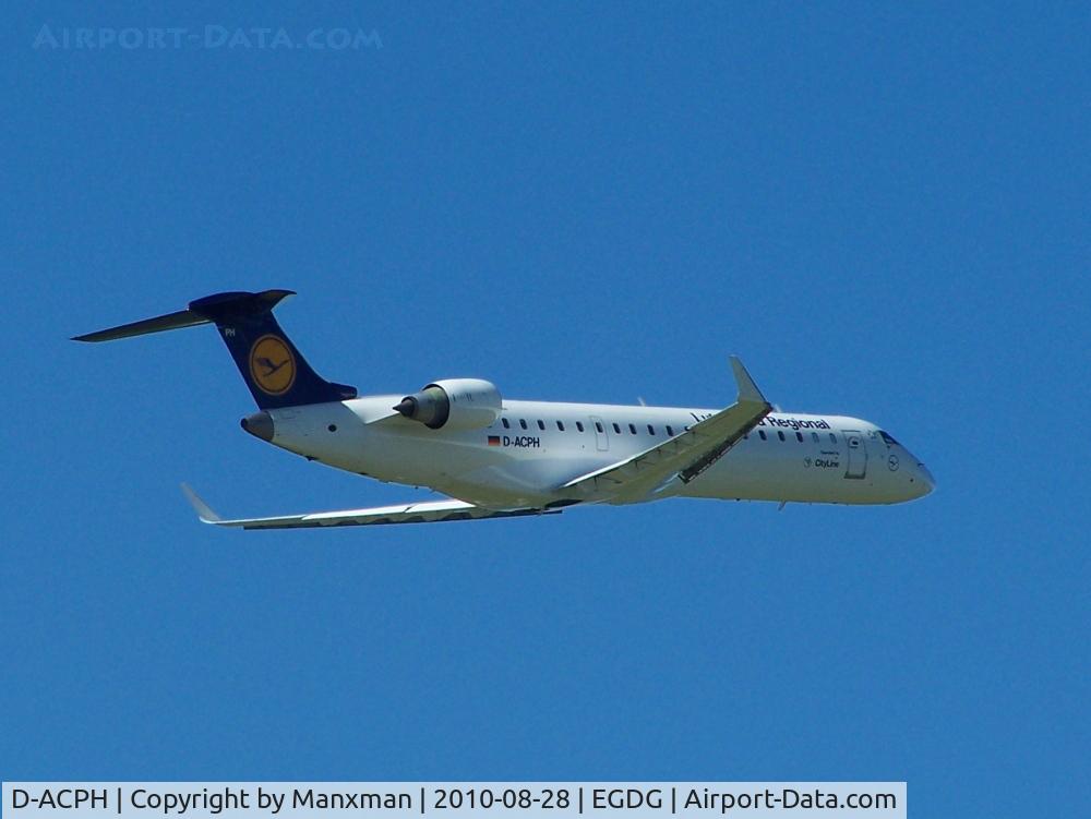 D-ACPH, 2002 Canadair CRJ-701ER (CL-600-2C10) Regional Jet C/N 10043, Climbing away from Newquay