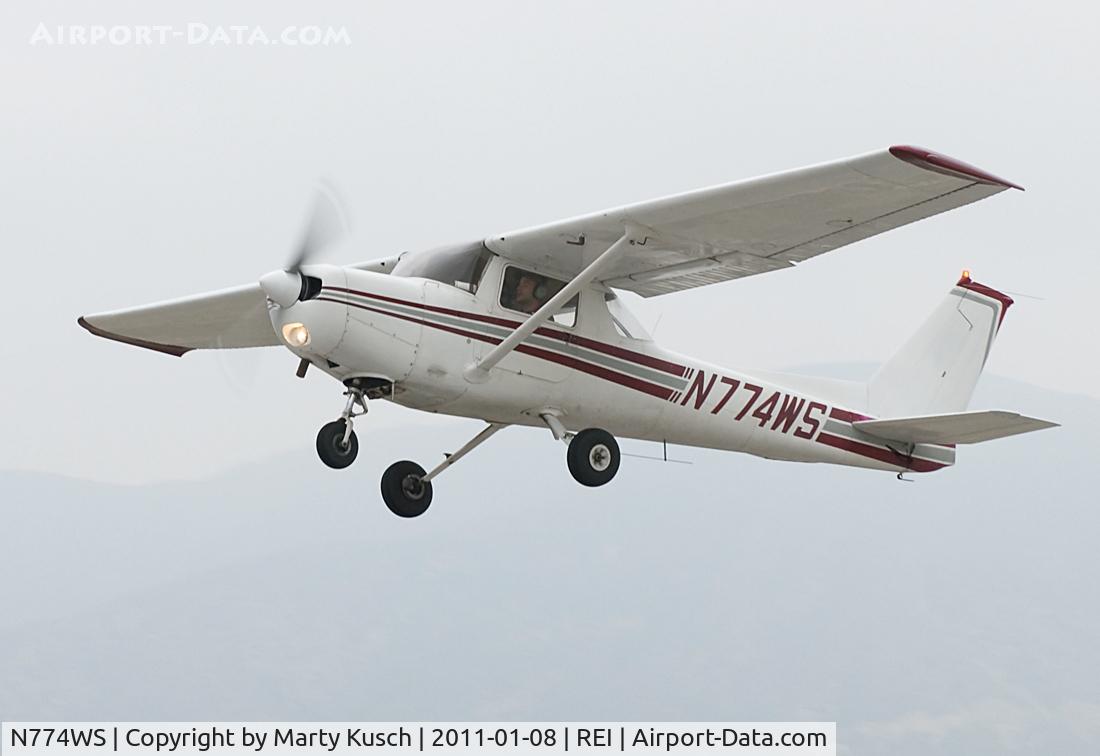 N774WS, 1977 Cessna 152 C/N 15279971, Departing Runway 26.