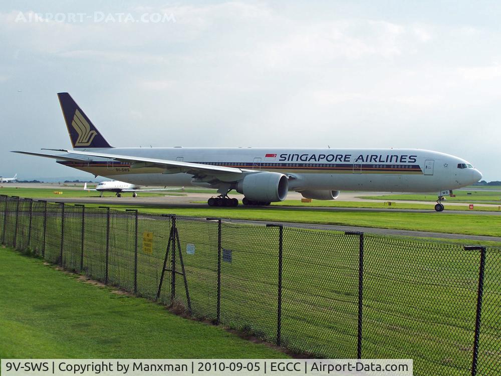 9V-SWS, 2008 Boeing 777-312/ER C/N 34584, Departing MAN