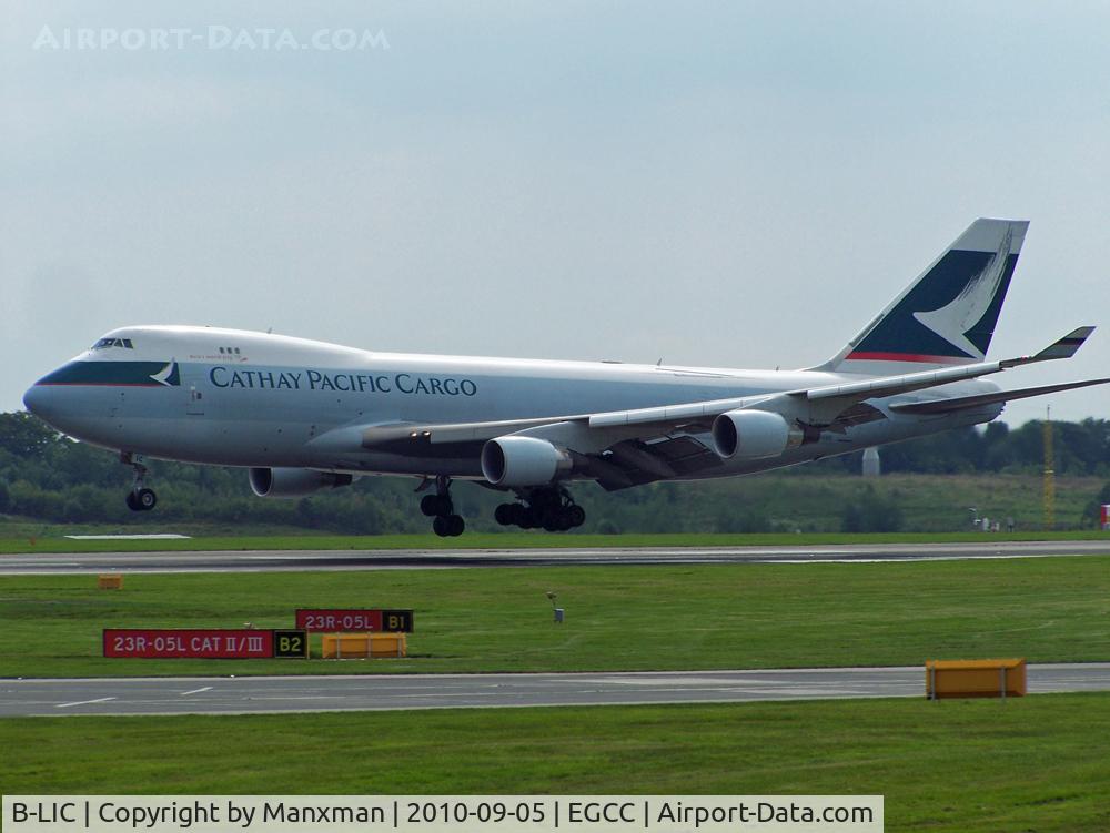 B-LIC, 2009 Boeing 747-467ERF C/N 36868, Cathay Pacific B-LIC arrives at MAN
