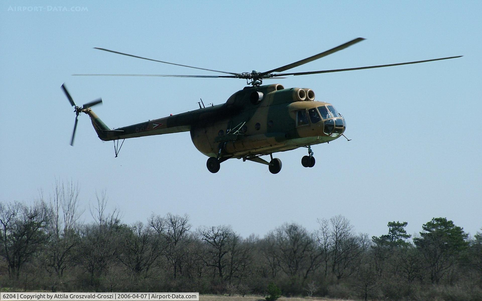 6204, 1979 Mil Mi-8T Hip C/N 226204, Veszprém, Jutas-Ujmajor, the Hungarian airforce is his practising base