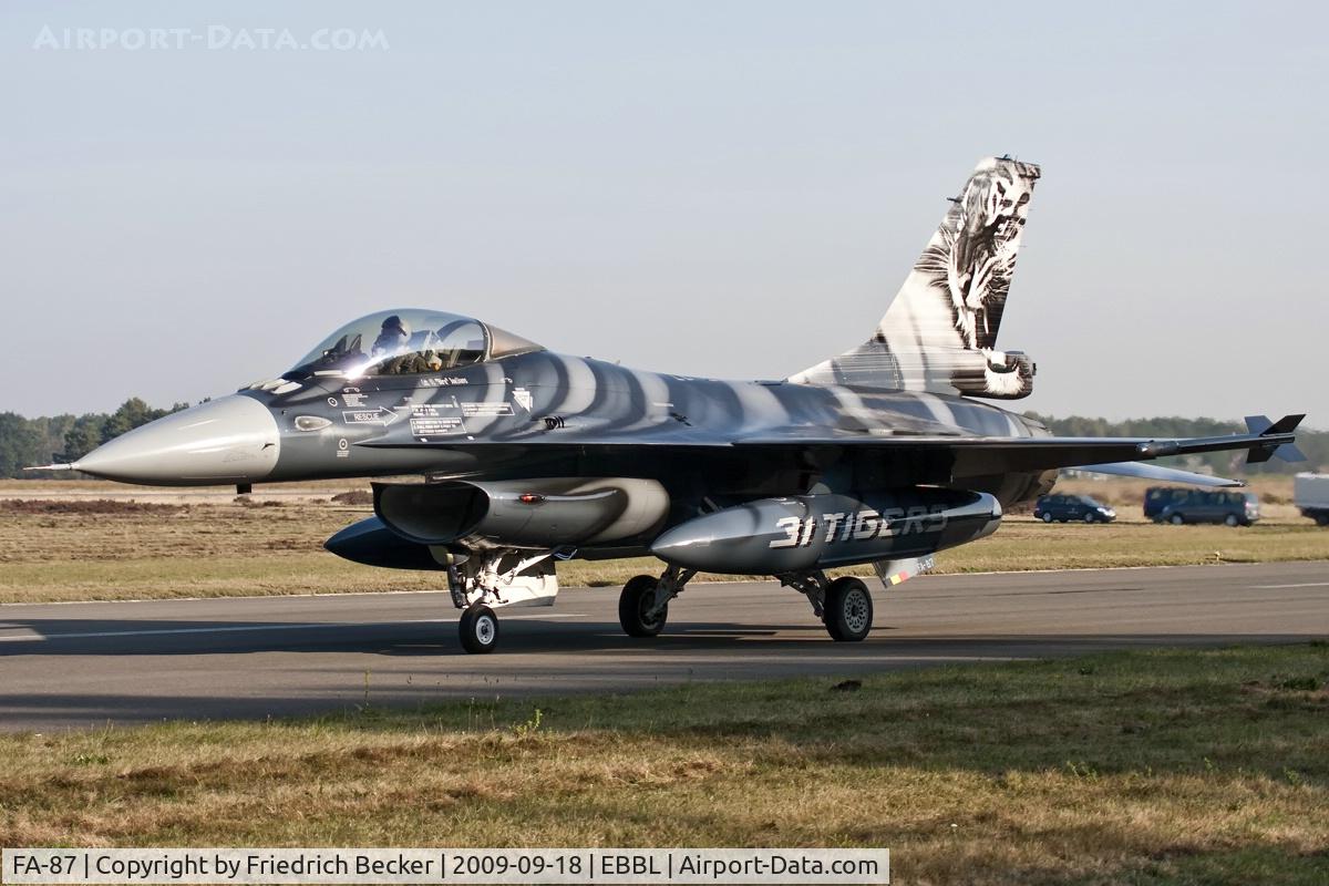 FA-87, SABCA F-16AM Fighting Falcon C/N 6H-87, taxying to the active