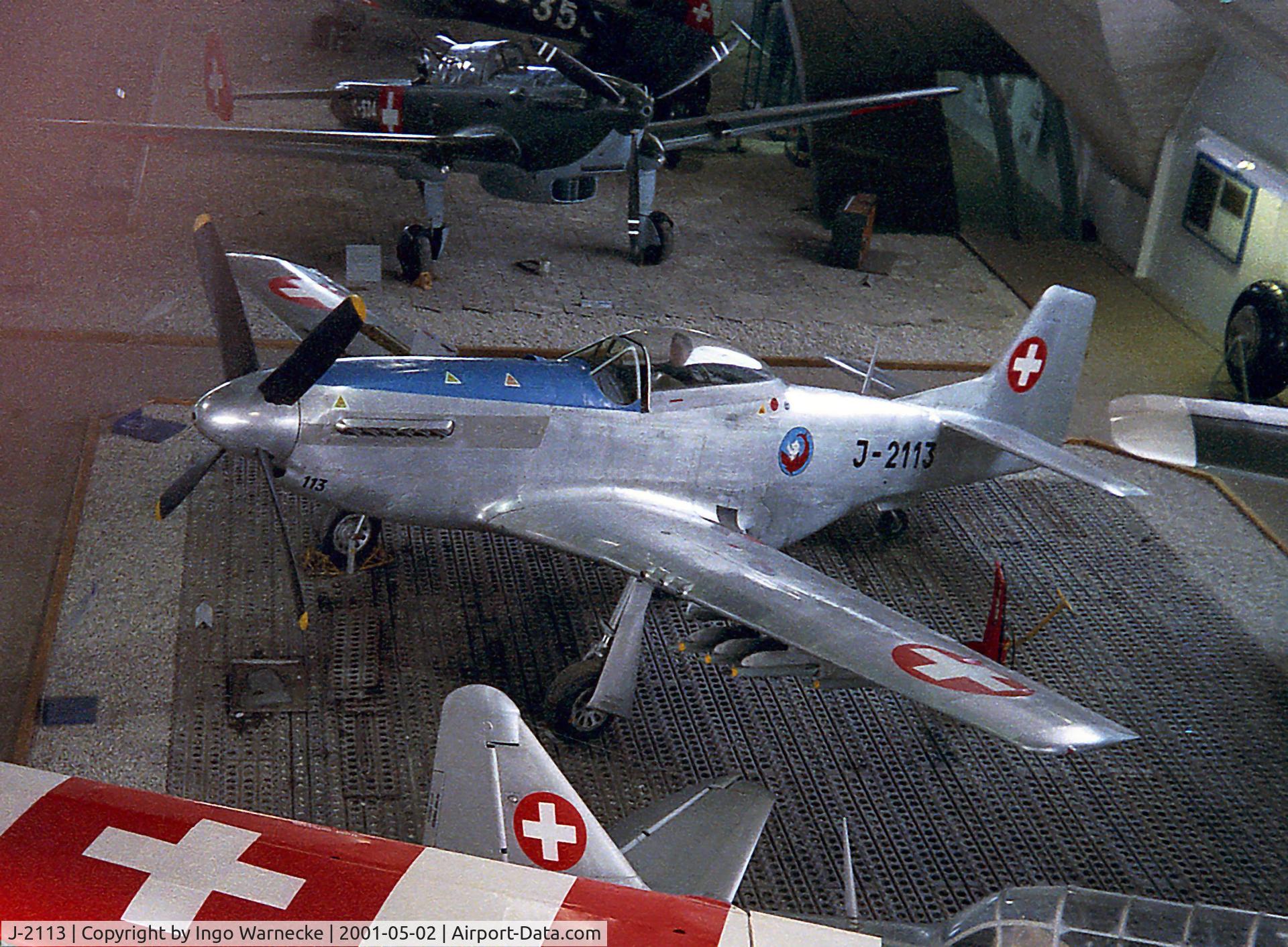 J-2113, 1944 North American P-51D Mustang C/N 122-39808, North American P-51D Mustang at the Fliegermuseum Dübendorf