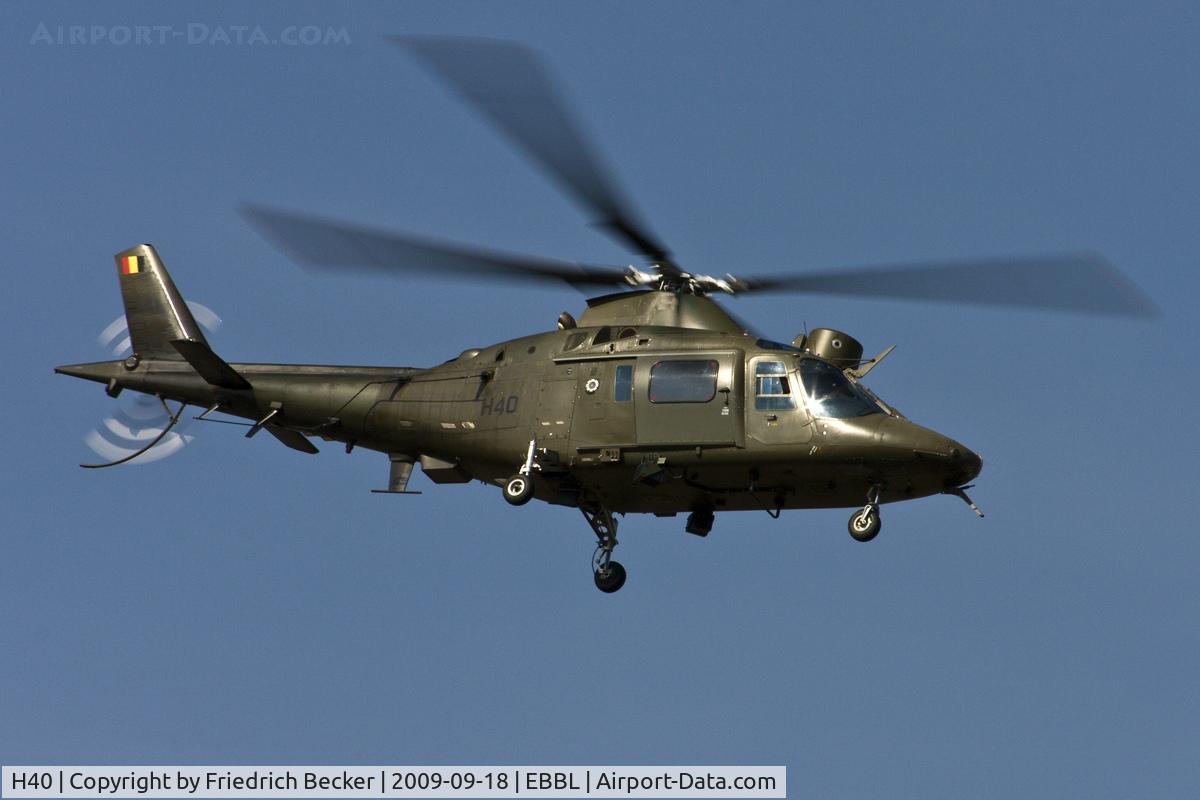 H40, Agusta A-109BA C/N 0340, hovering above Kleine Brogel