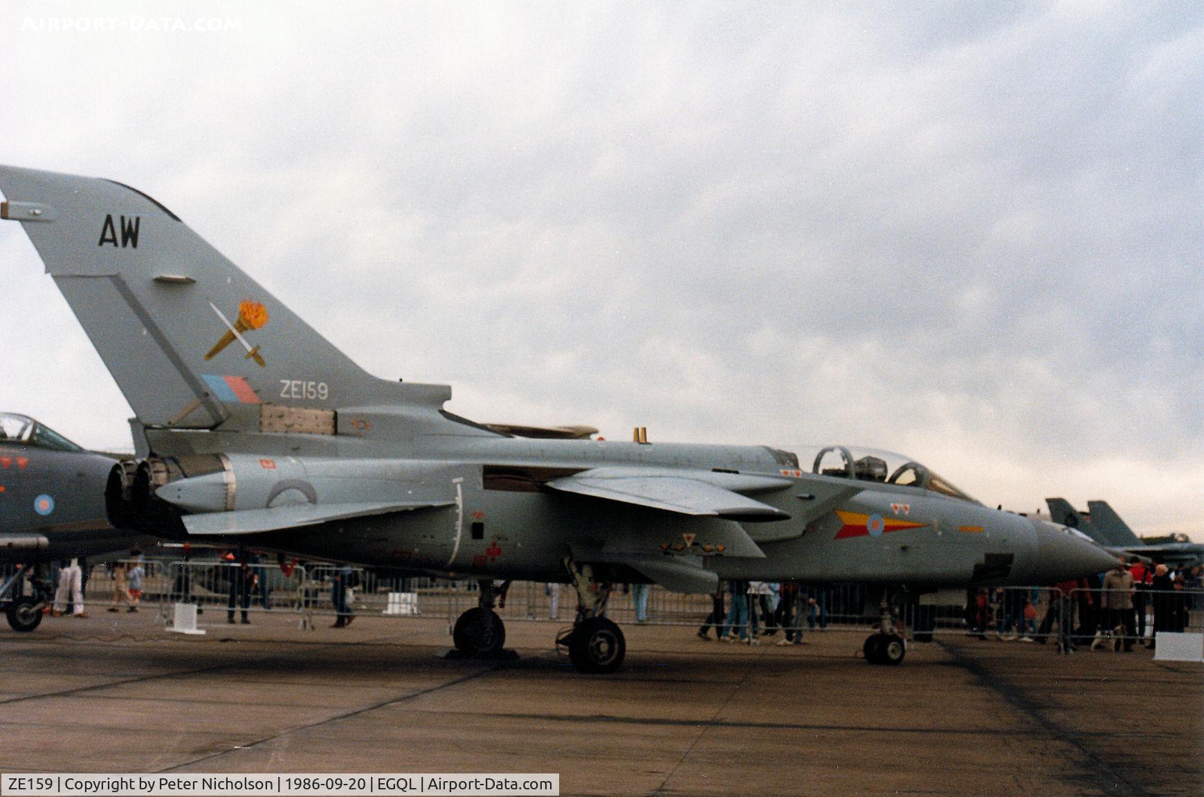 ZE159, 1986 Panavia Tornado F.3 C/N 509/AS014/3229, Tornado F.3 of 229 Operational Conversion Unit at RAF Coningsby on display at the 1986 RAF Leuchars Airshow.