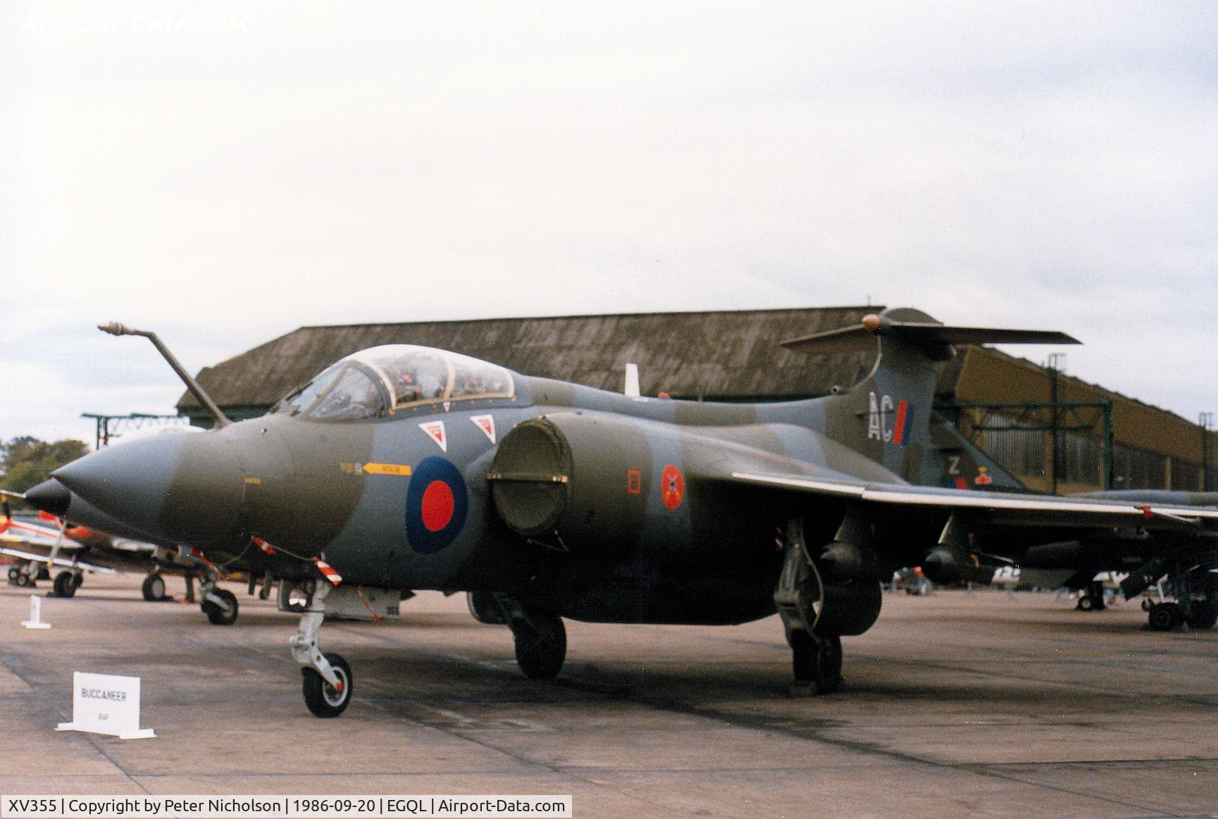 XV355, 1967 Hawker Siddeley Buccaneer S.2B C/N B3-05-67, Buccaneer S.2B of 237 Operational Conversion Unit based at RAF Lossiemouth on display at the 1986 RAF Leuchars Airshow.