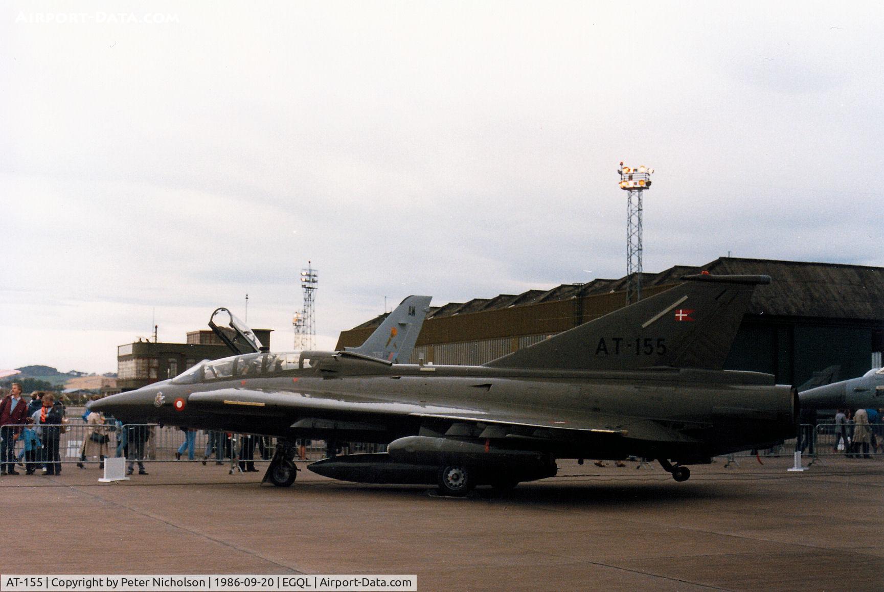AT-155, 1972 Saab TF-35 Draken C/N 35-1155, TF-35 Draken of Esk 729 Royal Danish Air Force based at Karup on display at the 1986 RAF Leuchars Airshow.