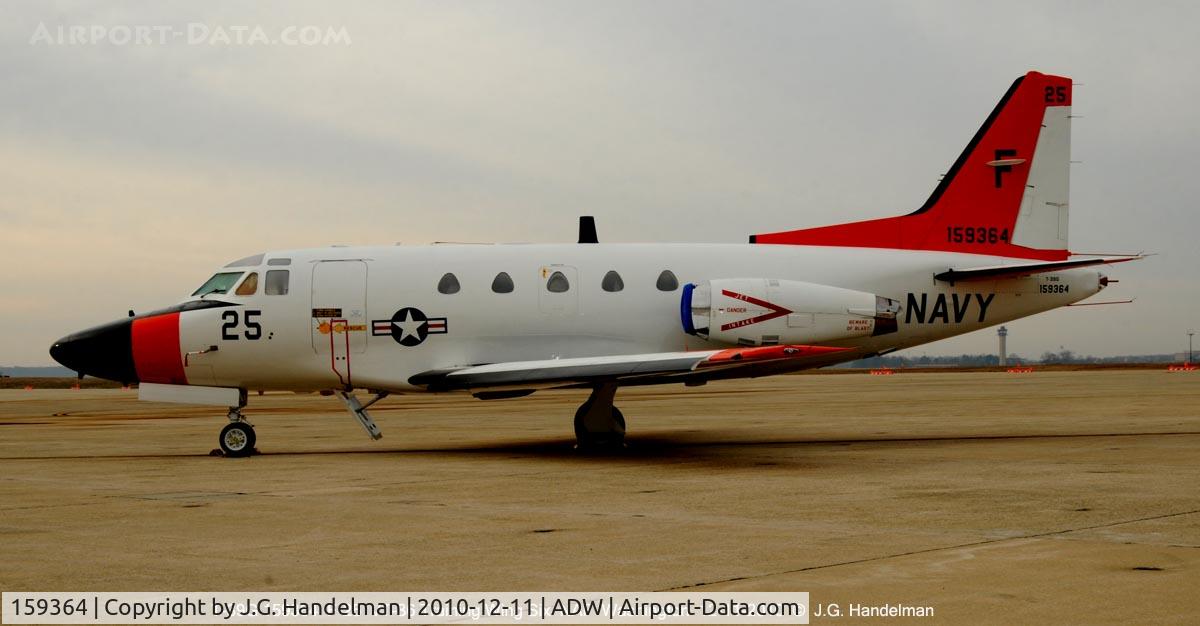 159364, 1974 North American NA-265 CT-39G Sabreliner C/N 306-69, port view at frosty NAF Washington