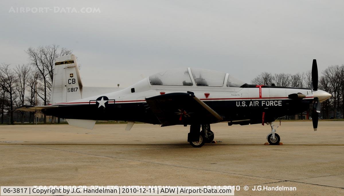 06-3817, 2006 Raytheon T-6A Texan II C/N PT-372, Starboard view on a frosty morning at NAF Washington