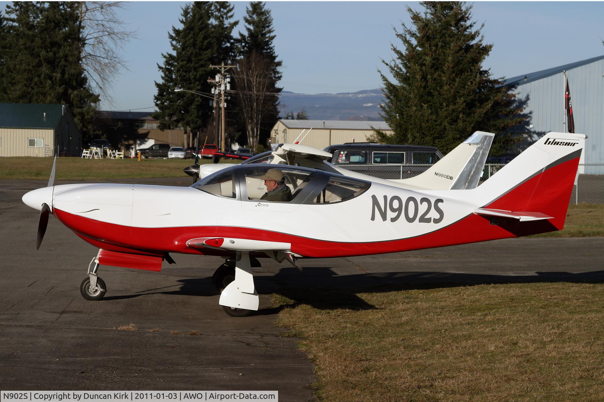 N902S, 1990 Stoddard-Hamilton Glasair SH-2 C/N 2000, Probably the first flight of 2011 for this beauty