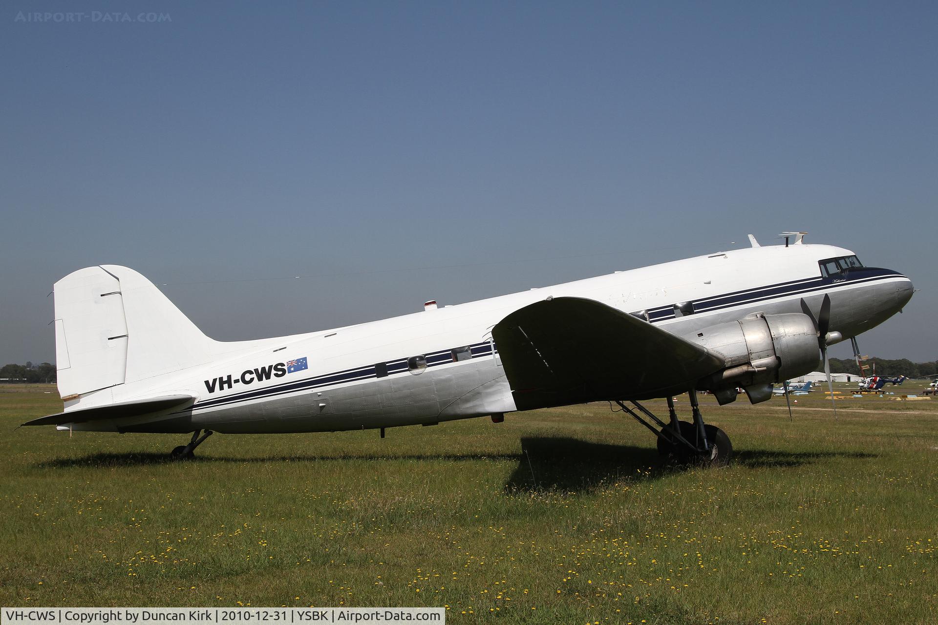 VH-CWS, 1943 Douglas DC3C-S1C3G (C-47A) C/N 9286, Apparently this machine periodically engine runs but has not flown for a while.