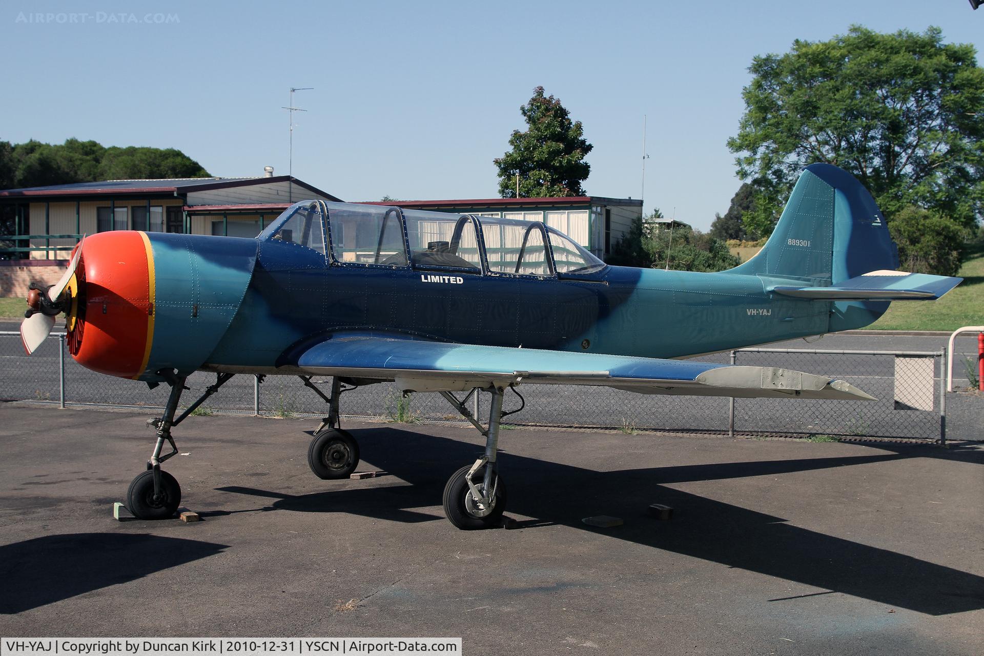 VH-YAJ, 1989 Yakovlev Yak-52 C/N 889301, One of Yaks based at Camden, NSW