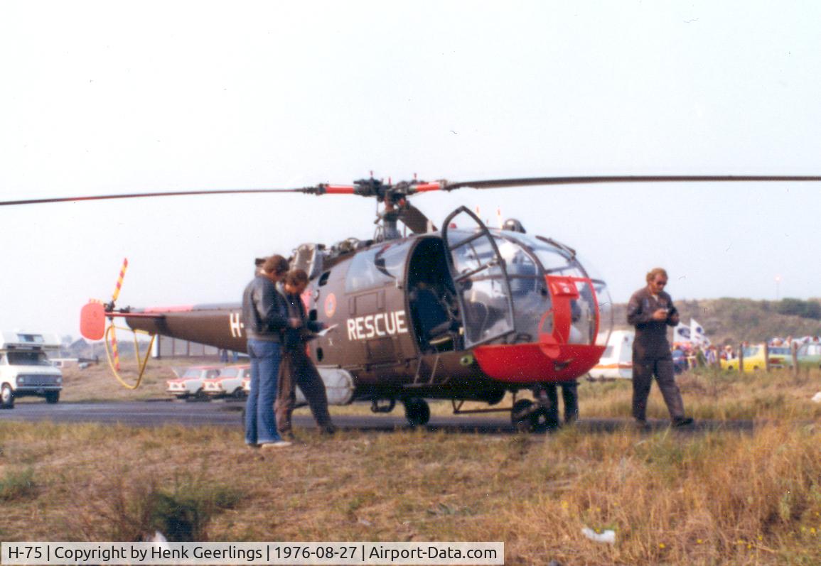 H-75, Sud SE-3160 Alouette III C/N 1375, SAR Heli in connection with Grand Prix Racing , Zandvoort, 1976