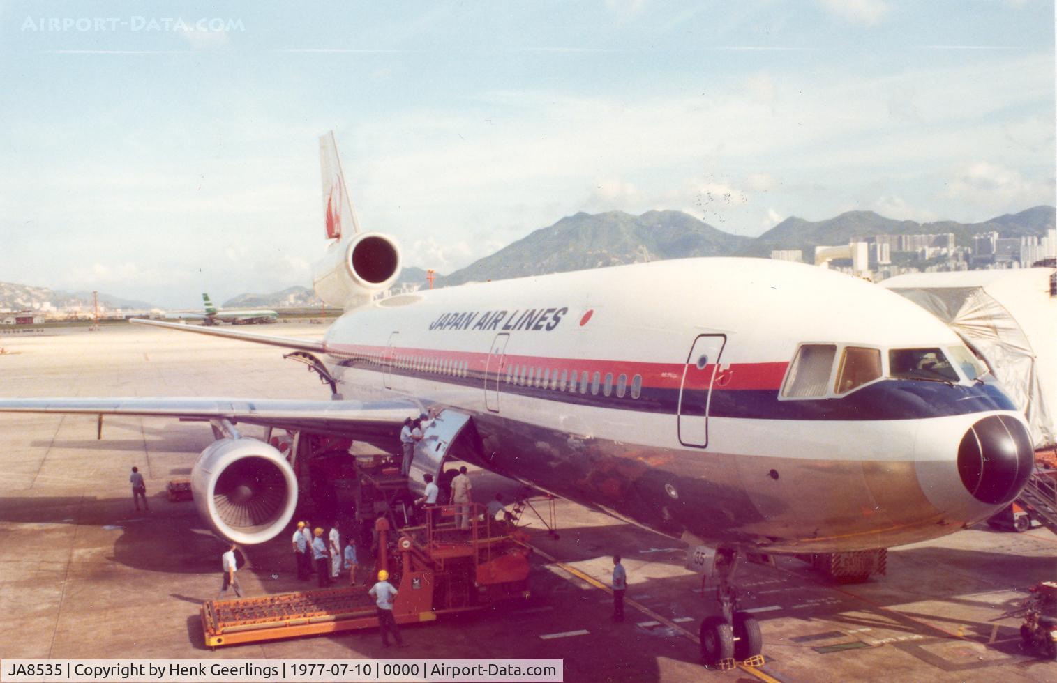JA8535, 1976 Douglas DC-10-40 C/N 46662, HKG Kai Tak Airport , 1977

Old Airport code :HKG