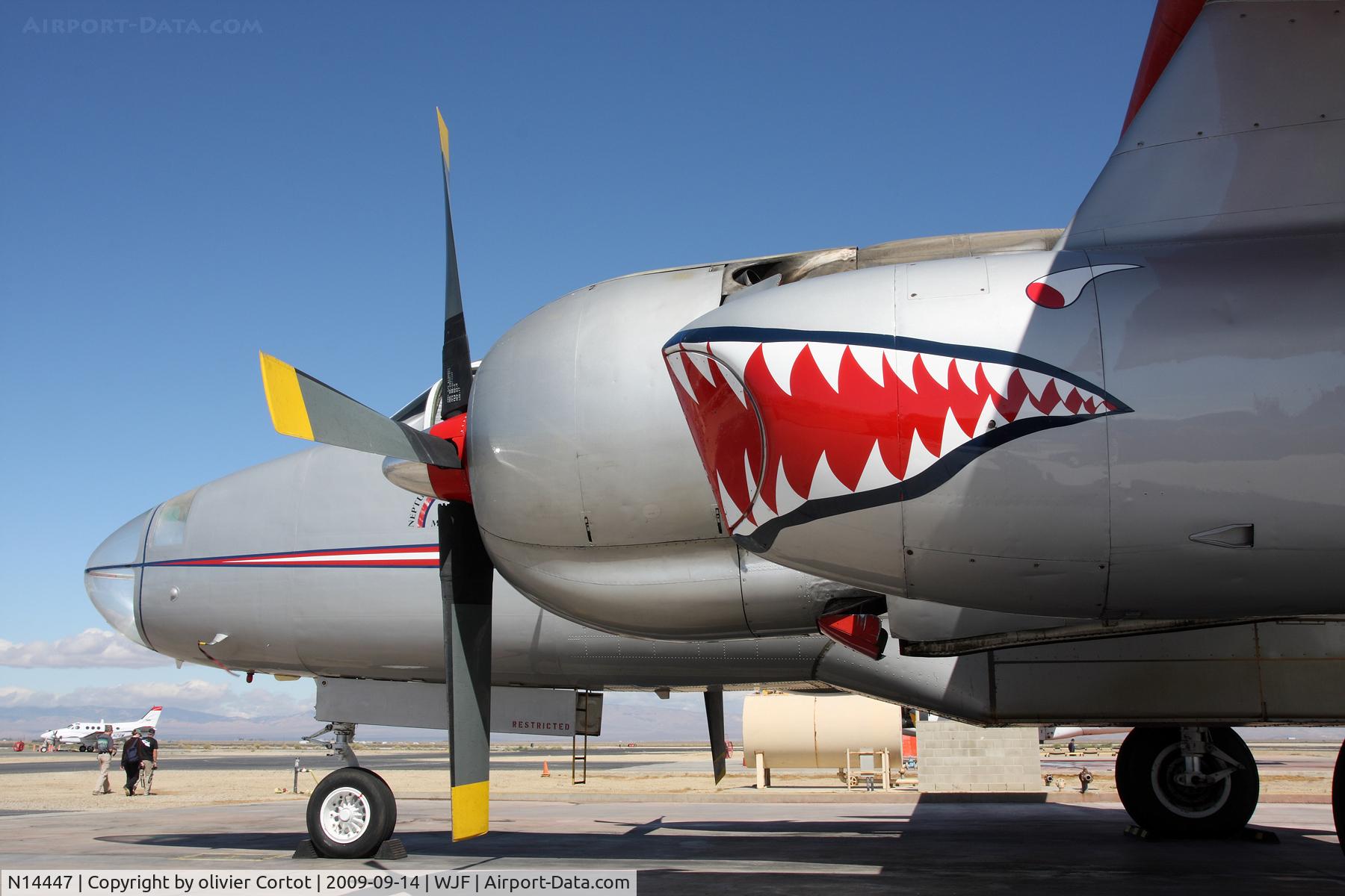 N14447, 1955 Lockheed P2V-7 Neptune C/N 8010, turbojet engine close-up