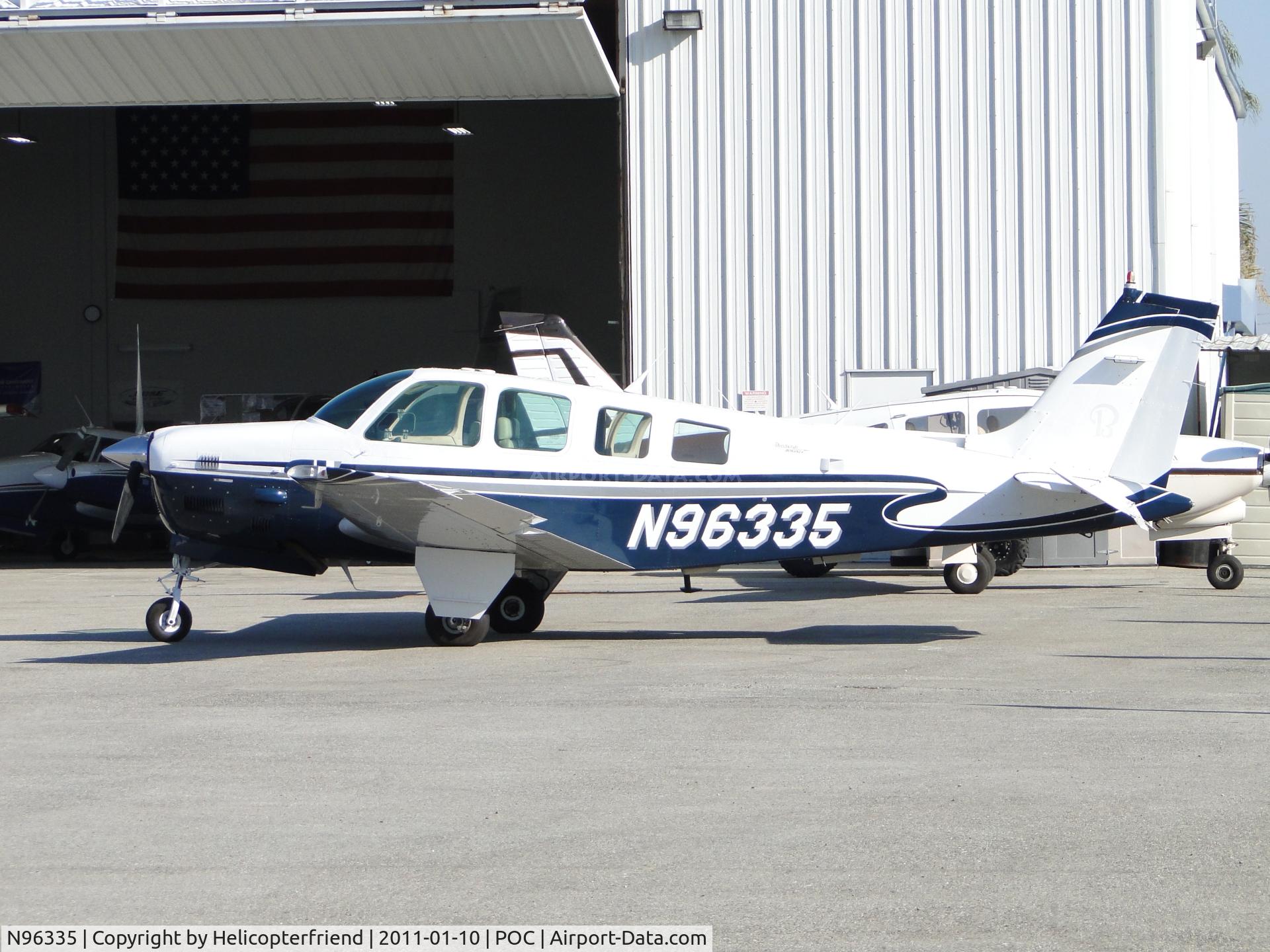 N96335, 1983 Beech B36TC Bonanza C/N EA-400, Parked near Howard Aviation