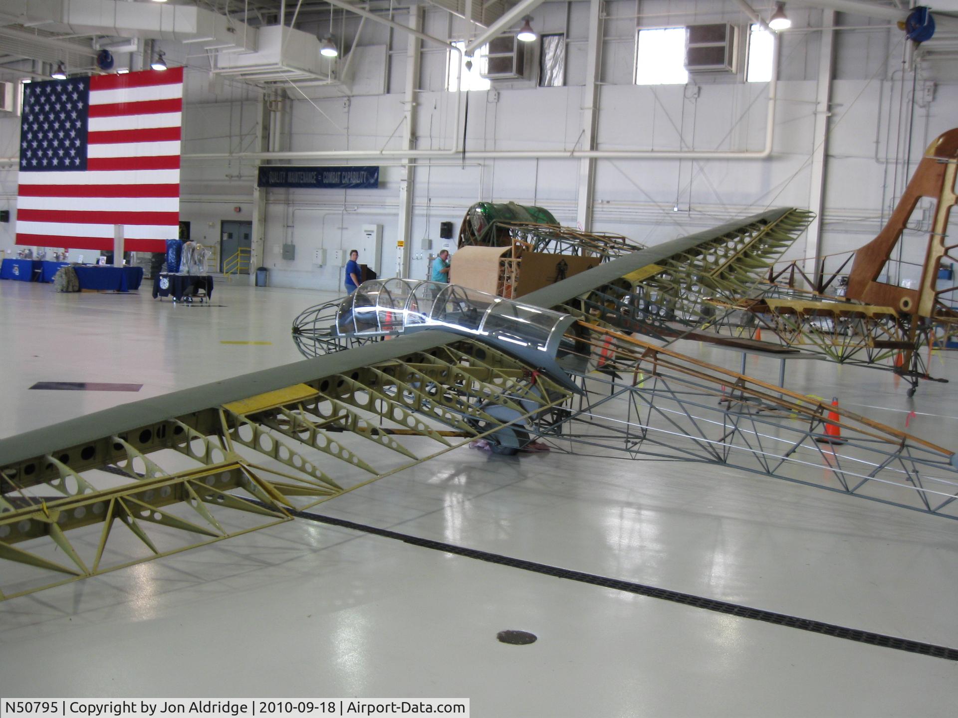 N50795, 1942 Schweizer SGS 2-8 C/N 28, N50795 , under restoration, on display at Whiteman AFB Sept. 18, 2010.