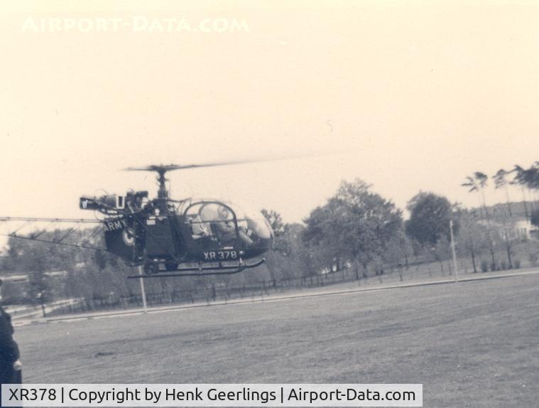 XR378, 1961 Sud Aviation Alouette AH.2 C/N 1582, Royal Army Air Corps.NATO HQ at Rheindahlen, summer 1962