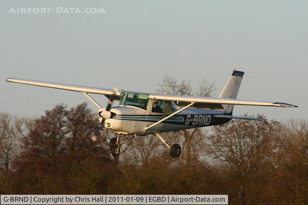 G-BRND, 1979 Cessna 152 C/N 152-83776, landing at Derby-Eggington airfield