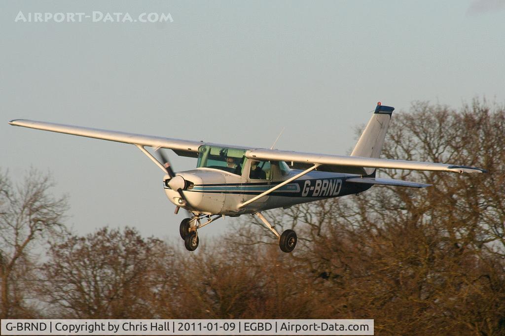 G-BRND, 1979 Cessna 152 C/N 152-83776, landing at Derby-Eggington airfield