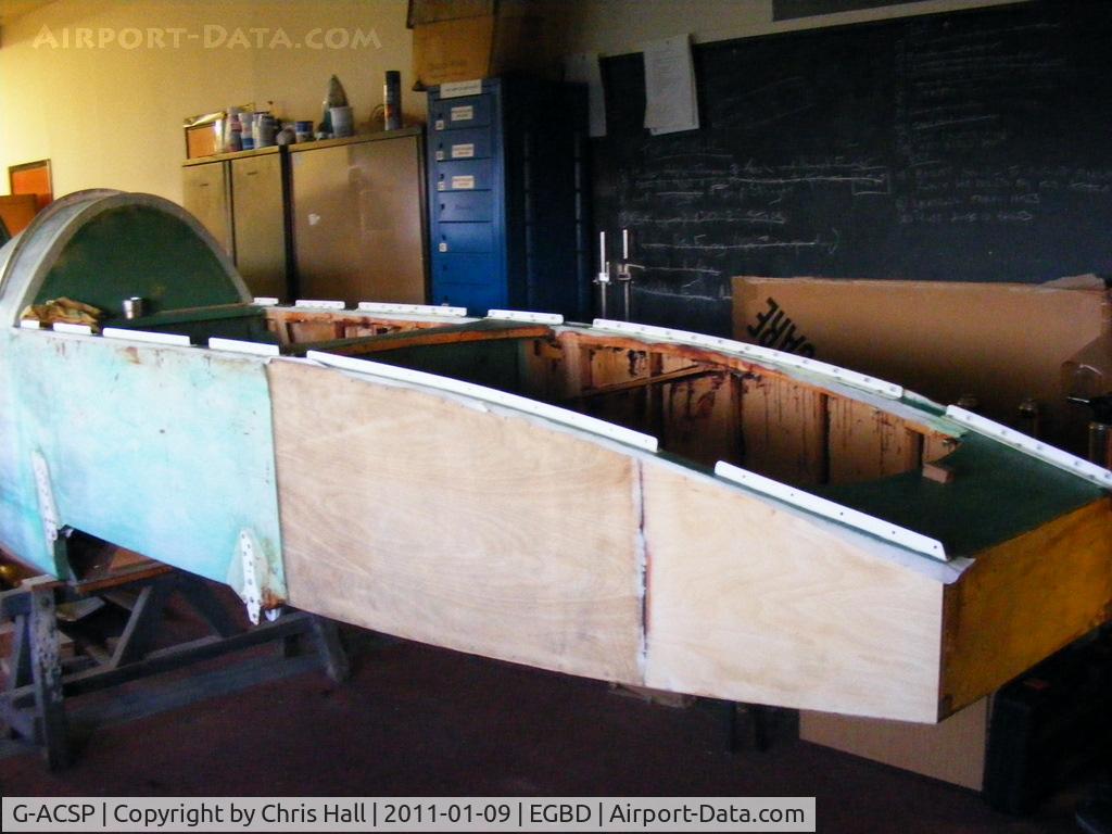 G-ACSP, 1934 De Havilland DH88 Comet C/N 1994, Amy Johnson's D.H. 88 Comet 'Black Magic' in the process of a complete restoration to airworthy condition