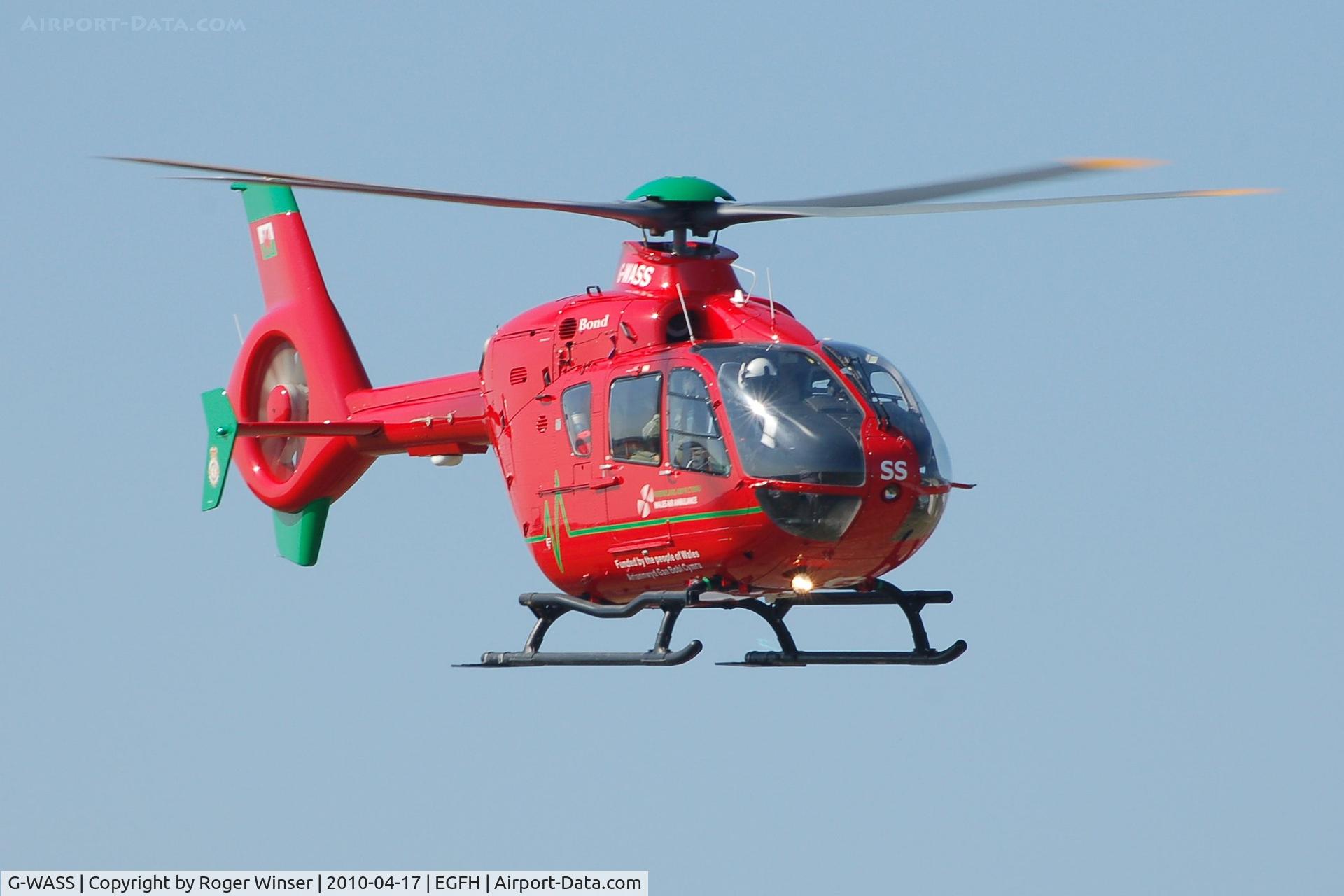 G-WASS, 2009 Eurocopter EC-135T-2+ C/N 0745, Wales Air Ambulance helicopter responding to an emergency. Standing in for G-WASN for the day.