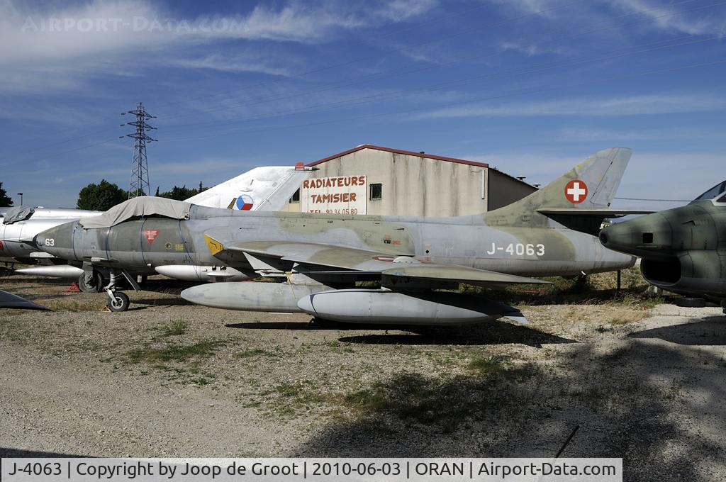 J-4063, 1959 Hawker Hunter F.58 C/N 41H-697430, This Hunter is kind of preserved in the town of Orange.