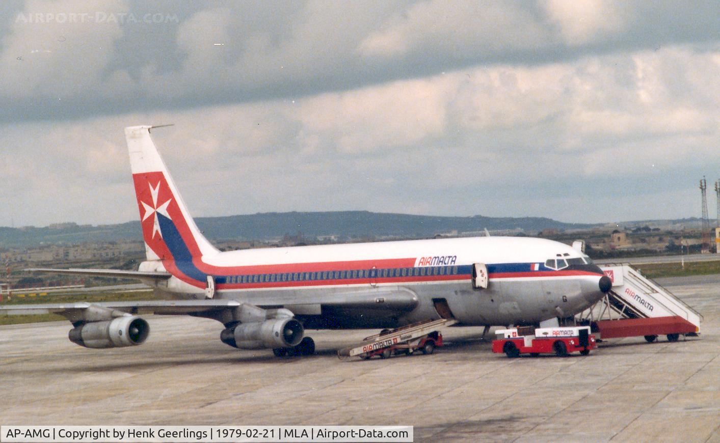 AP-AMG, 1961 Boeing 720-047B C/N 18378, Air Malta , ready for the flt to AMS , Feb '79